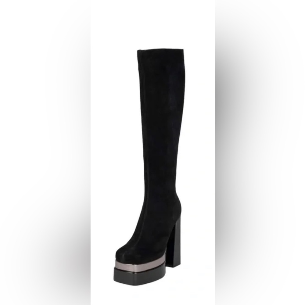 Jeffery Campbell The Dancerama Platform Boot In Black Suede Size 11
